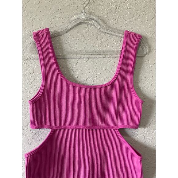 Sage & Stone Purple Pink Ribbed  Cutout Bodysuit Size L/XL - Picture 2 of 8